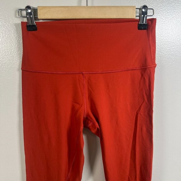 Lululemon Athletic Leggings Size 6 Orange Yoga Workout Gym Active Athleisure - Picture 3 of 7